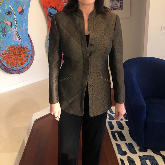 Georgio Armani Collezioni size 8 silk blazer - Picture 7 of 16